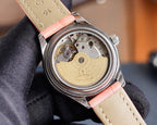 VARELLO CLASSIC  LADYMATIC 31MM MOP DIAL PINK LEATHER