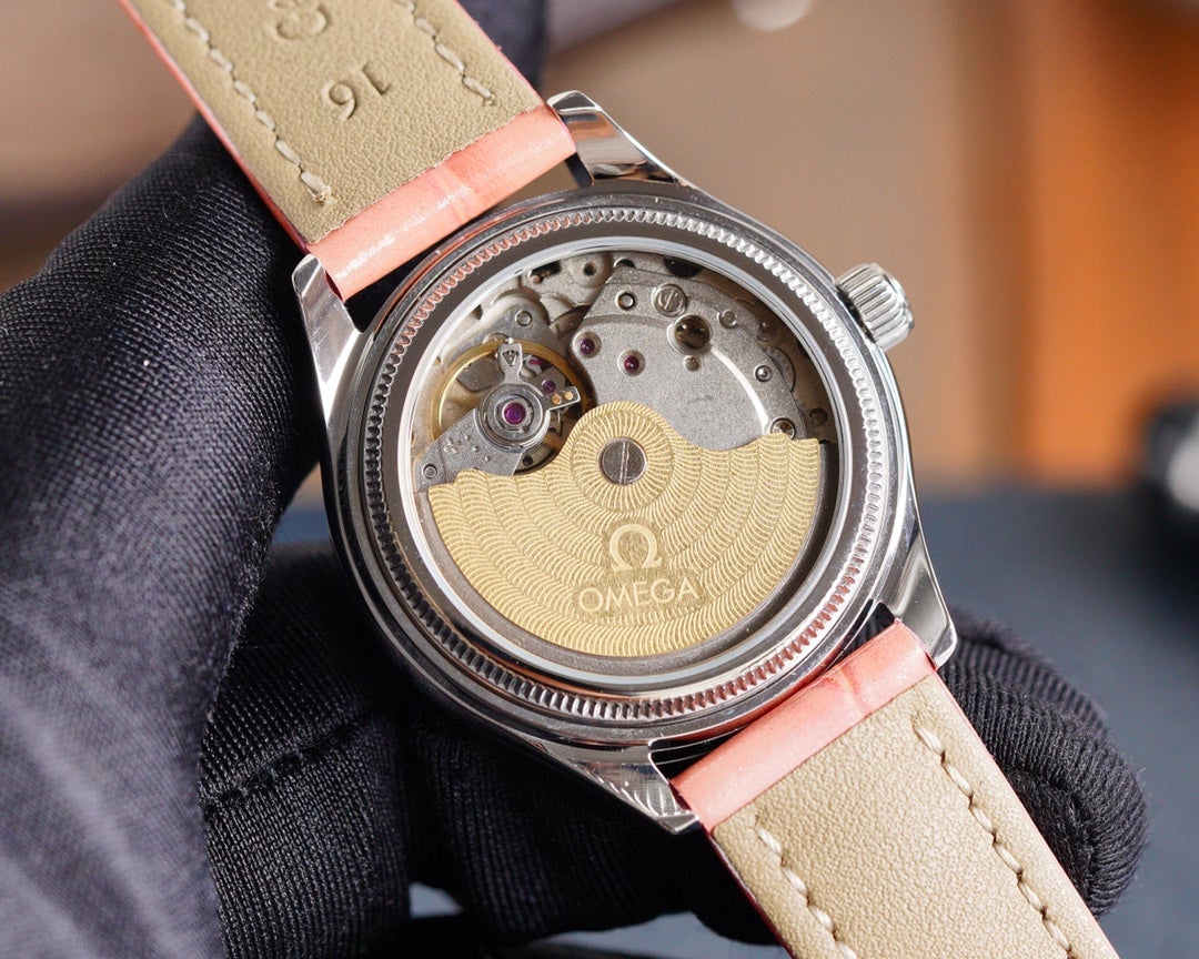 VARELLO CLASSIC  LADYMATIC 31MM MOP DIAL PINK LEATHER