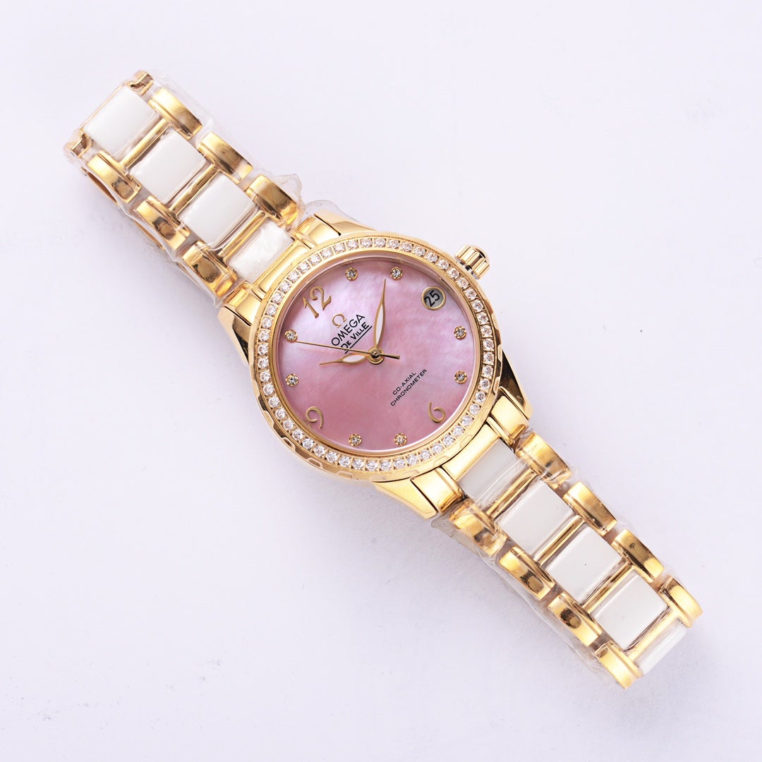 VARELLO CLASSIC 33MM AUTOMATIC MOP DIAL DIAMOND BEZEL