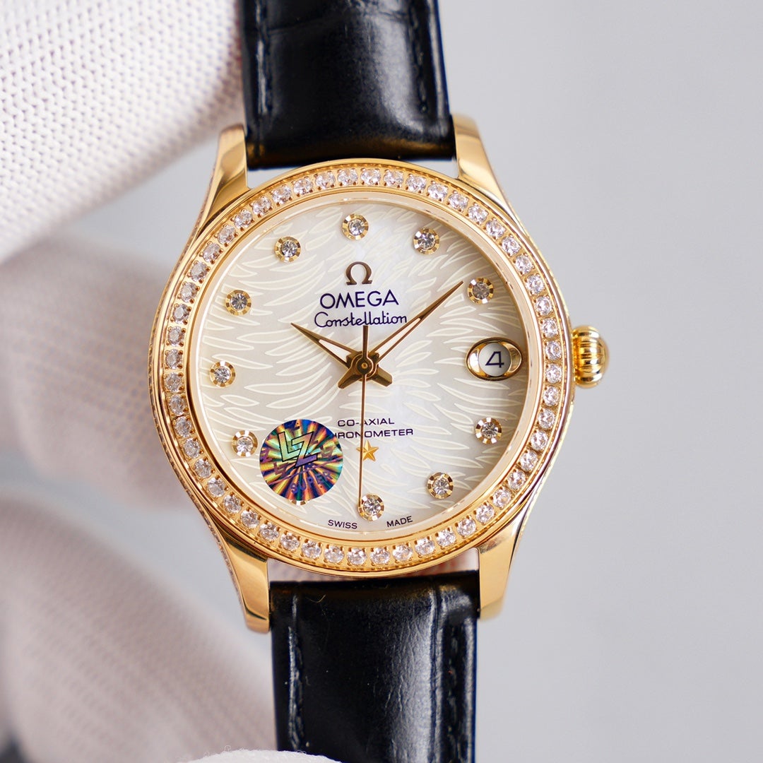 VARELLO CLASSIC 33MM AUTOMATIC GOLD DIAMOND BEZEL