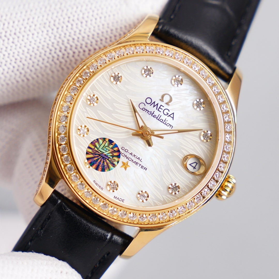 VARELLO CLASSIC 33MM AUTOMATIC GOLD DIAMOND BEZEL