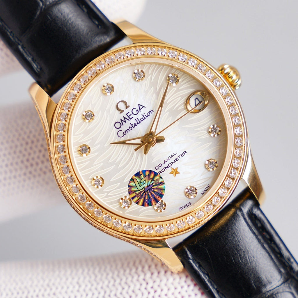 VARELLO CLASSIC 33MM AUTOMATIC GOLD DIAMOND BEZEL