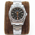 CLASSIC 40MM HAND-ENGRAVED CASE BLACK DIAL WATCH