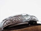CLASSIC 40MM HAND-ENGRAVED CASE WHITE DIAL WATCH