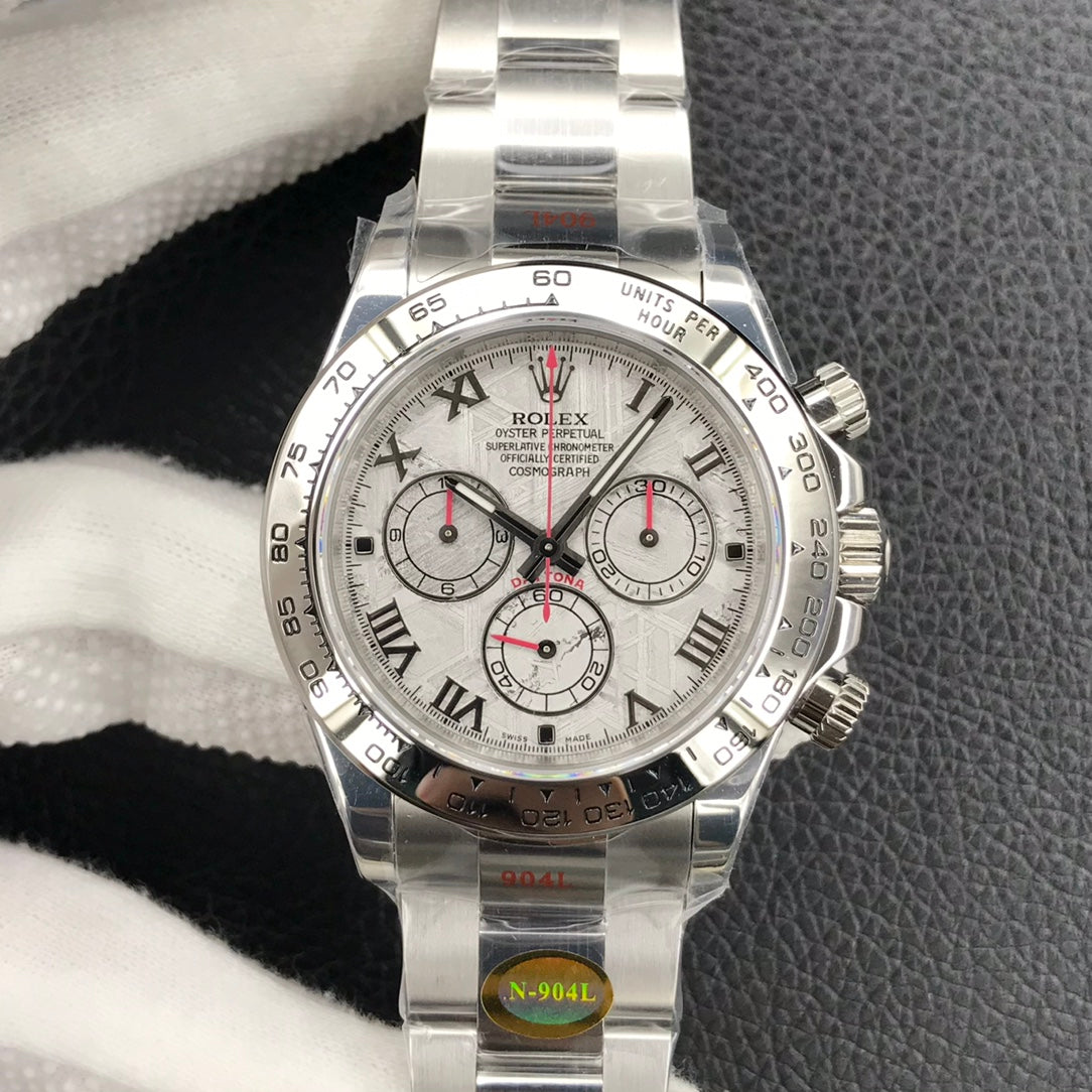 CLASSIC 40MM METEORITE DIAL ROMAN NUMERAL CHRONOGRAPH WATCH