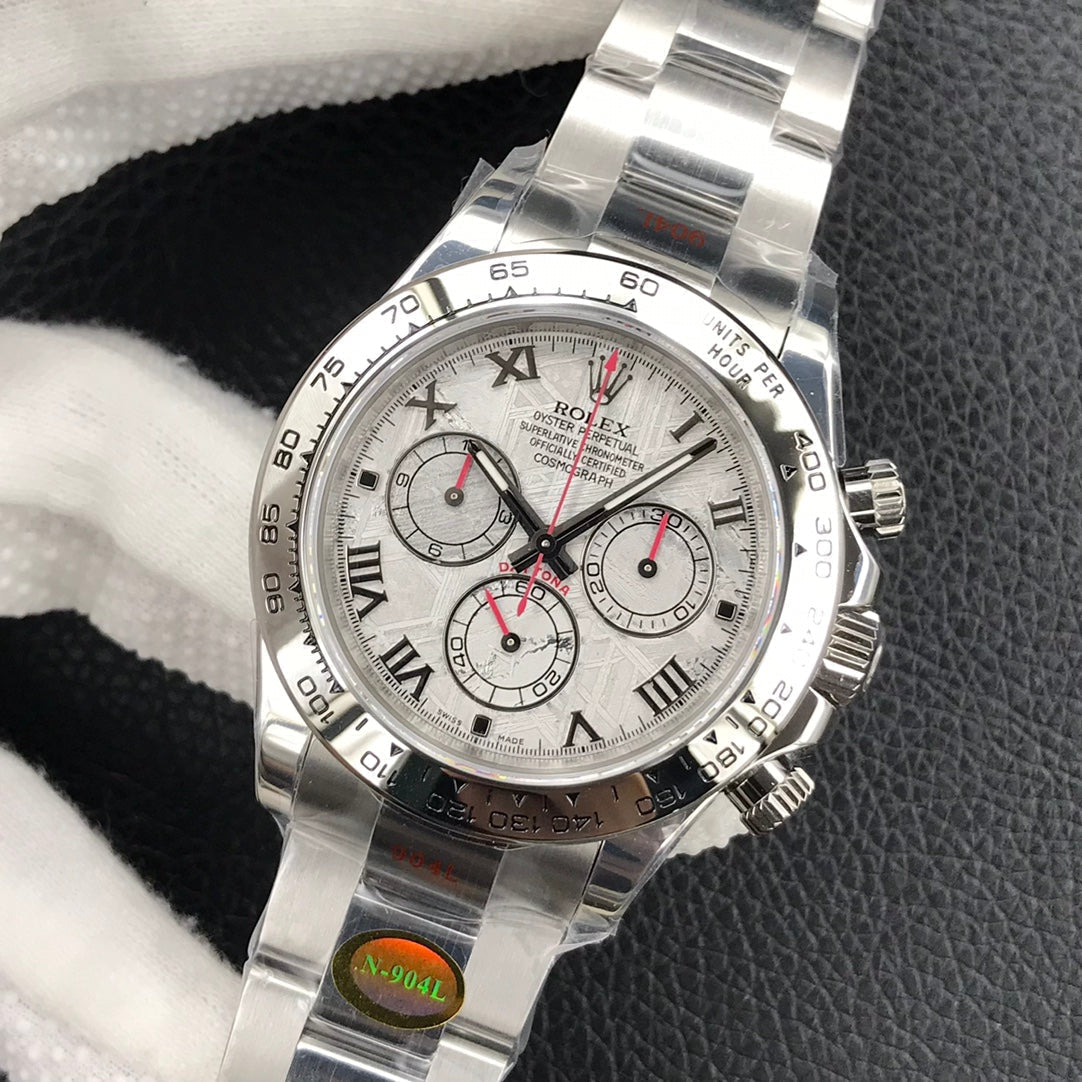 CLASSIC 40MM METEORITE DIAL ROMAN NUMERAL CHRONOGRAPH WATCH