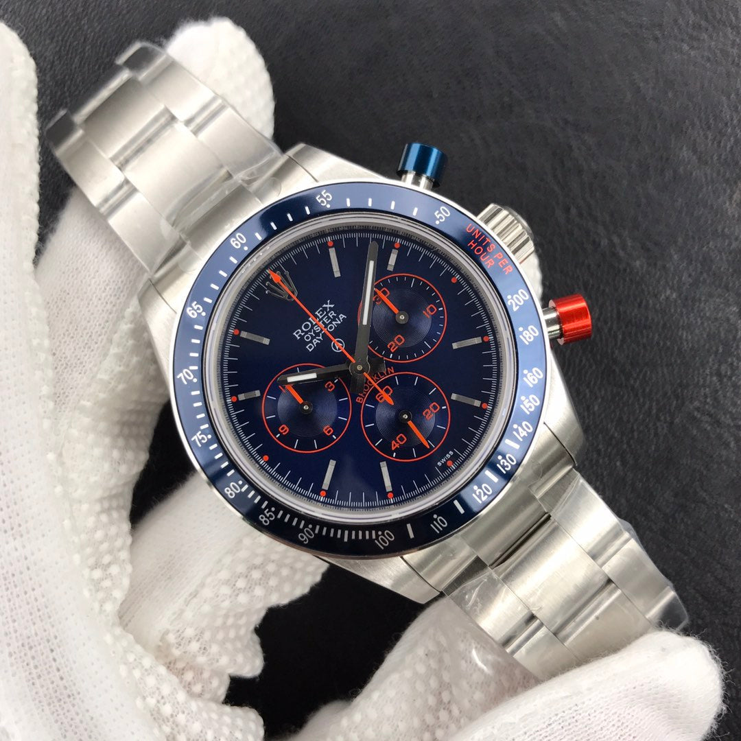 CLASSIC 40MM BLUE CERAMIC BEZEL CHRONOGRAPH WATCH