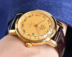 VARELLO CLASSIC 40MM GOLD-TONE CASE ANNUAL CALENDAR WATCH