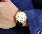 VARELLO CLASSIC 40MM GOLD-TONE CASE ANNUAL CALENDAR WATCH