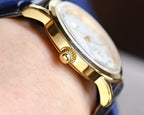 VARELLO CLASSIC 40MM GOLD-TONE CASE ANNUAL CALENDAR WATCH