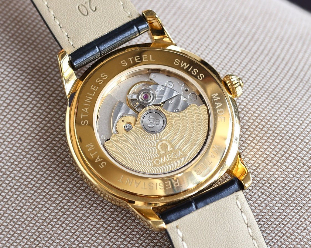 VARELLO CLASSIC 40MM GOLD-TONE CASE ANNUAL CALENDAR WATCH
