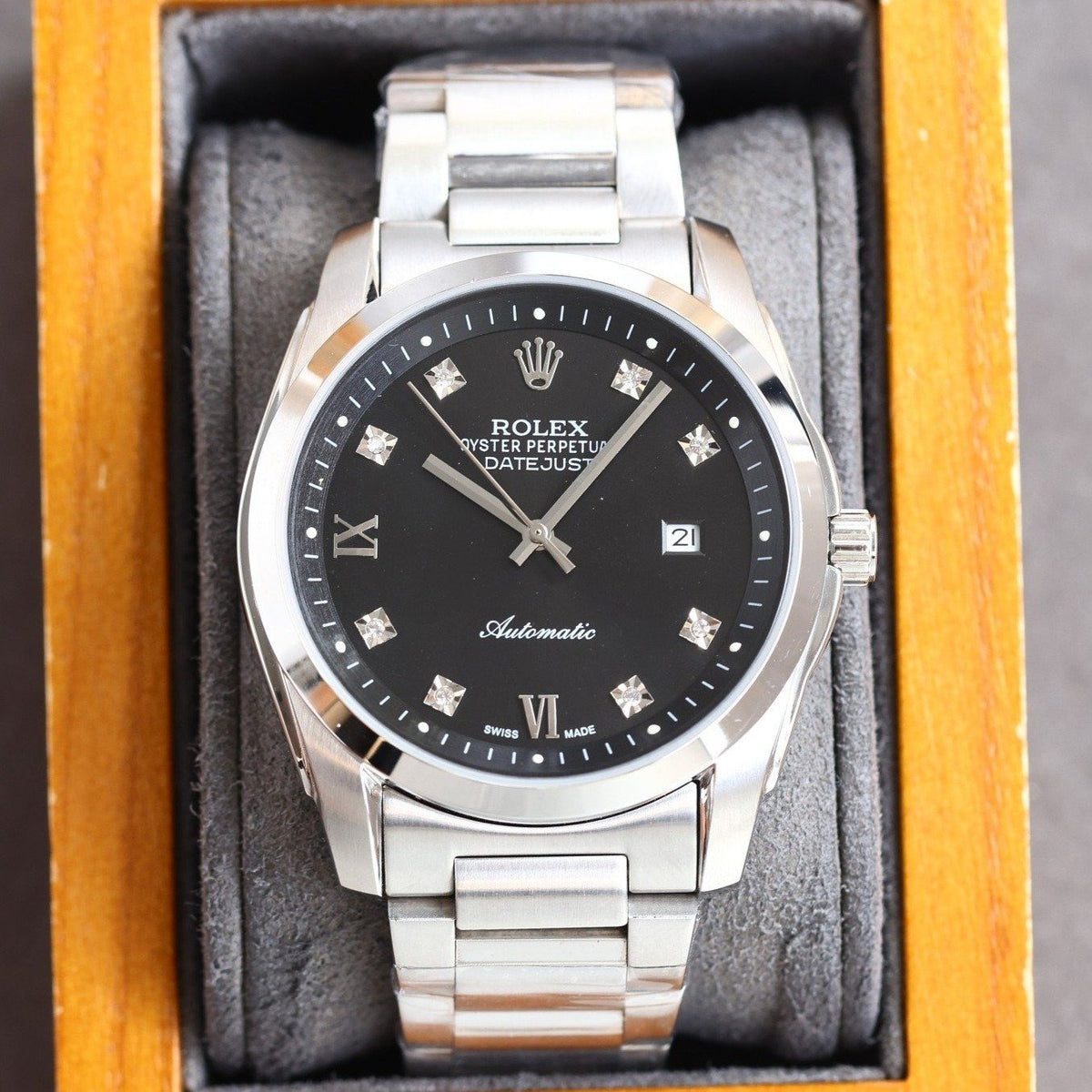 CLASSIC 41MM SMOOTH BEZEL DIAMOND NUMERAL WATCH