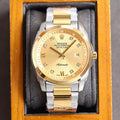 CLASSIC 41MM SMOOTH BEZEL GOLD-TONE CASE DIAMOND NUMERAL WATCH
