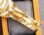 CLASSIC 41MM SMOOTH BEZEL GOLD-TONE CASE DIAMOND NUMERAL WATCH
