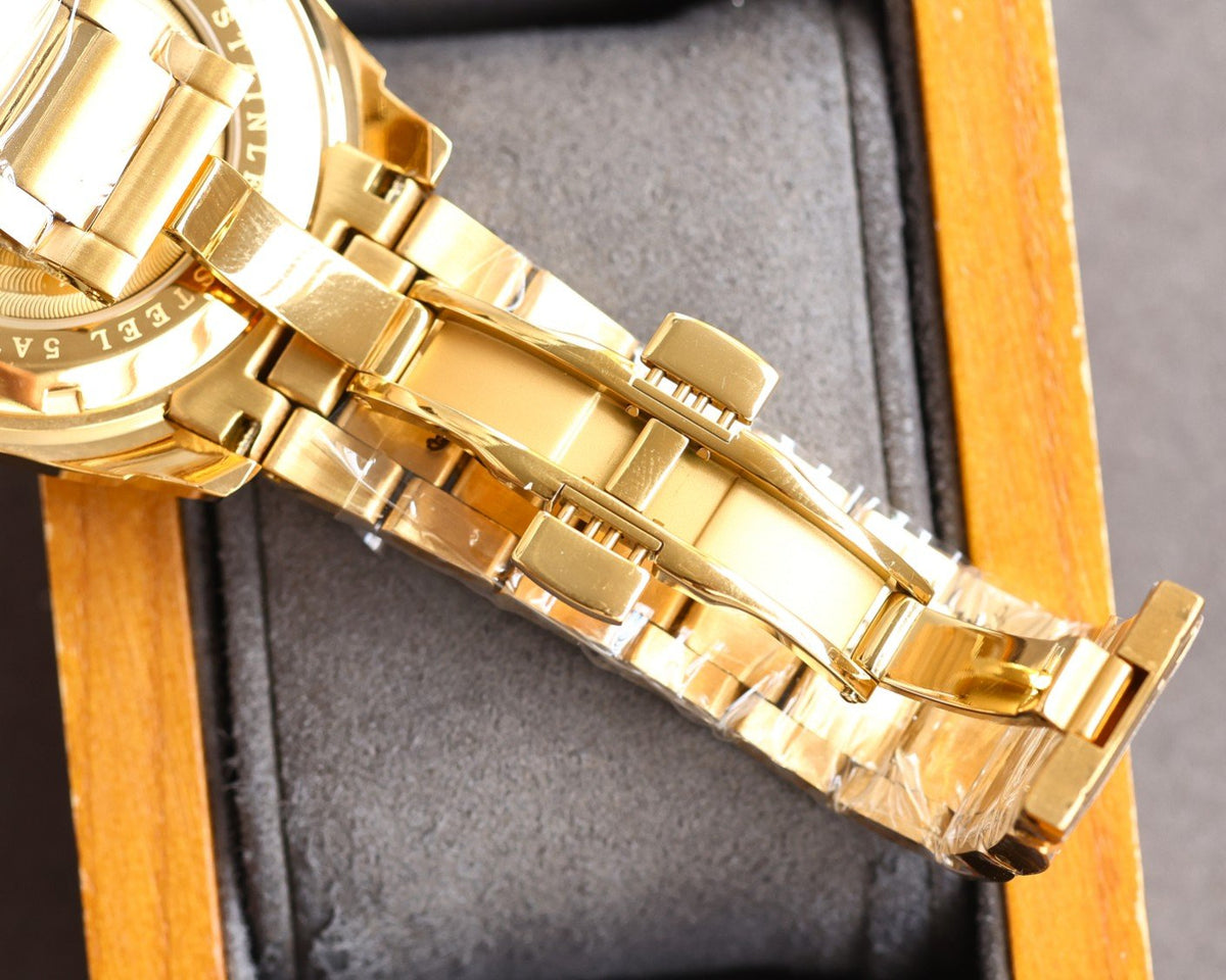 CLASSIC 41MM SMOOTH BEZEL GOLD-TONE CASE DIAMOND NUMERAL WATCH