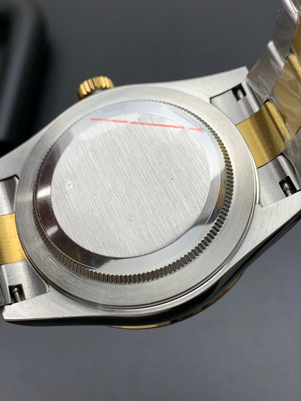 CLASSIC TWO-TONE GOLD-TONE & STEEL BLACK DIAL WATCH