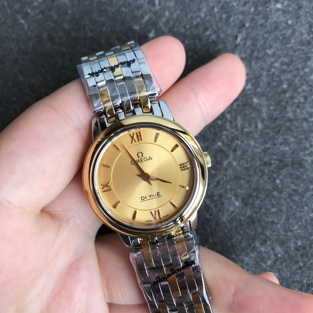 VARELLO CLASSIC PRESTIGE 27MM QUARTZ GOLD STEEL YELLOW GOLD DIAL