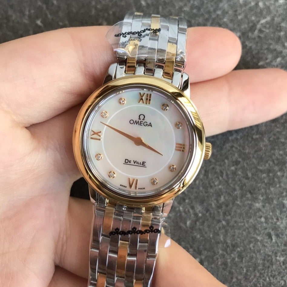 VARELLO CLASSIC PRESTIGE 27MM QUARTZ GOLD STEEL DIAMOND NUMERALS
