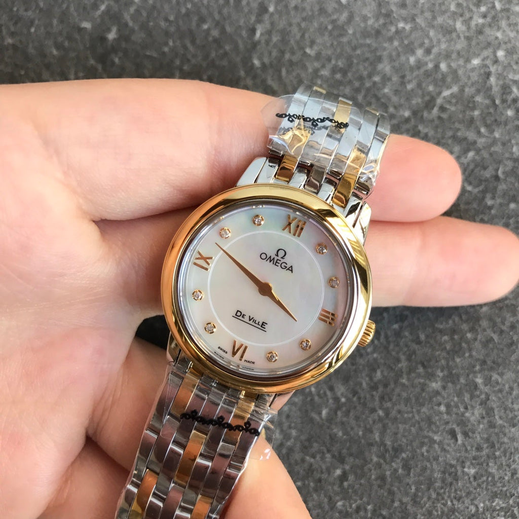 VARELLO CLASSIC PRESTIGE 27MM QUARTZ GOLD STEEL DIAMOND NUMERALS