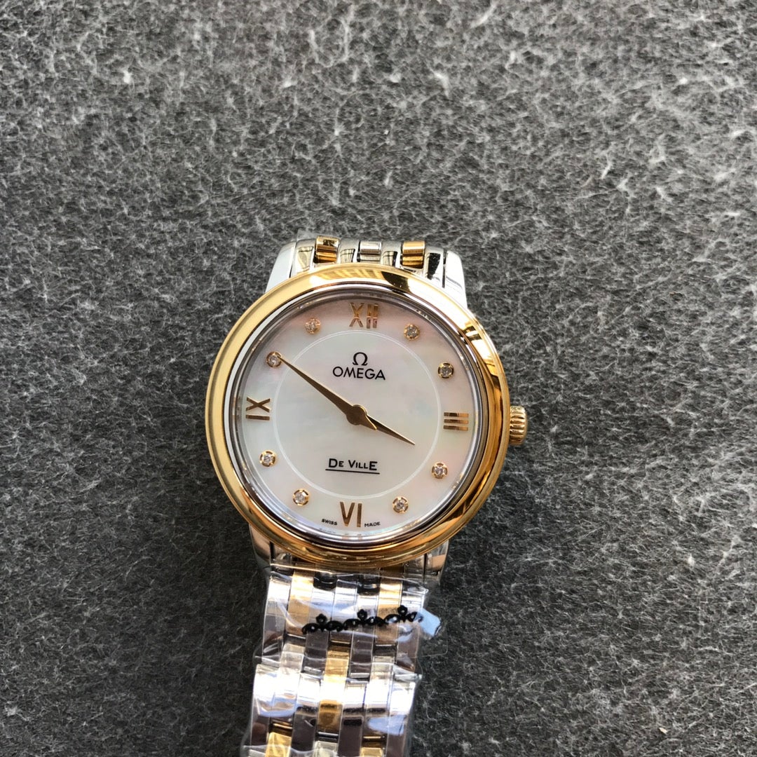 VARELLO CLASSIC PRESTIGE 27MM QUARTZ GOLD STEEL DIAMOND NUMERALS