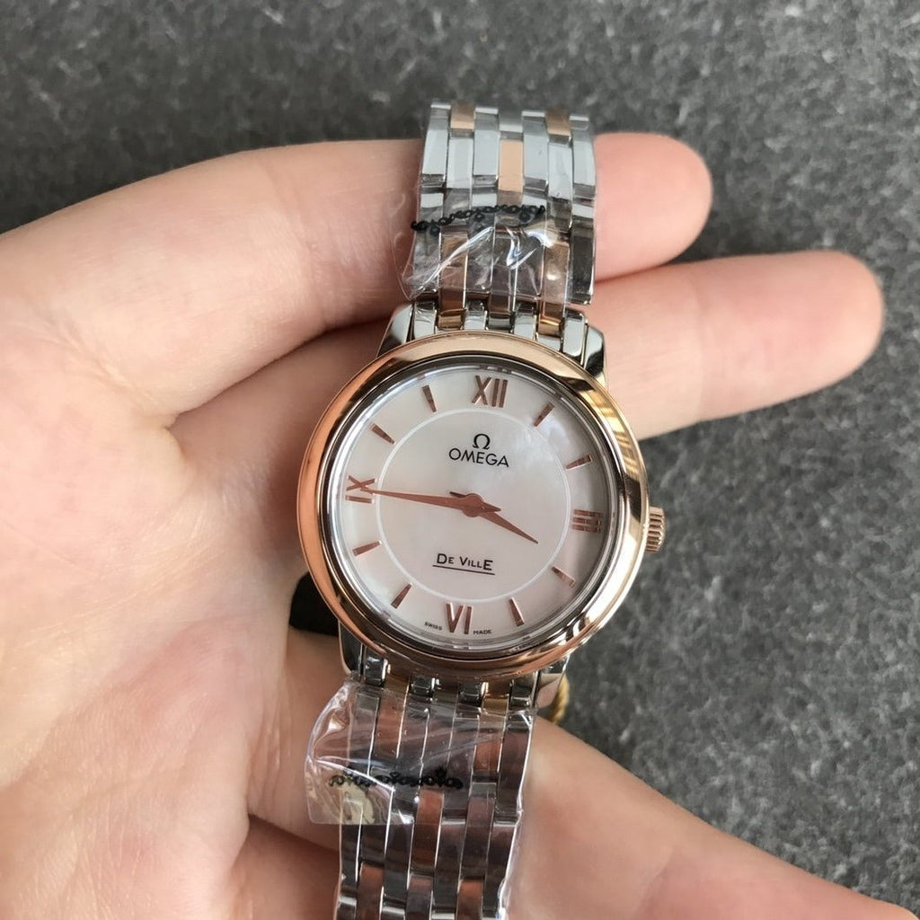 VARELLO CLASSIC PRESTIGE 27MM QUARTZ ROSE GOLD STEEL MOP DIAL