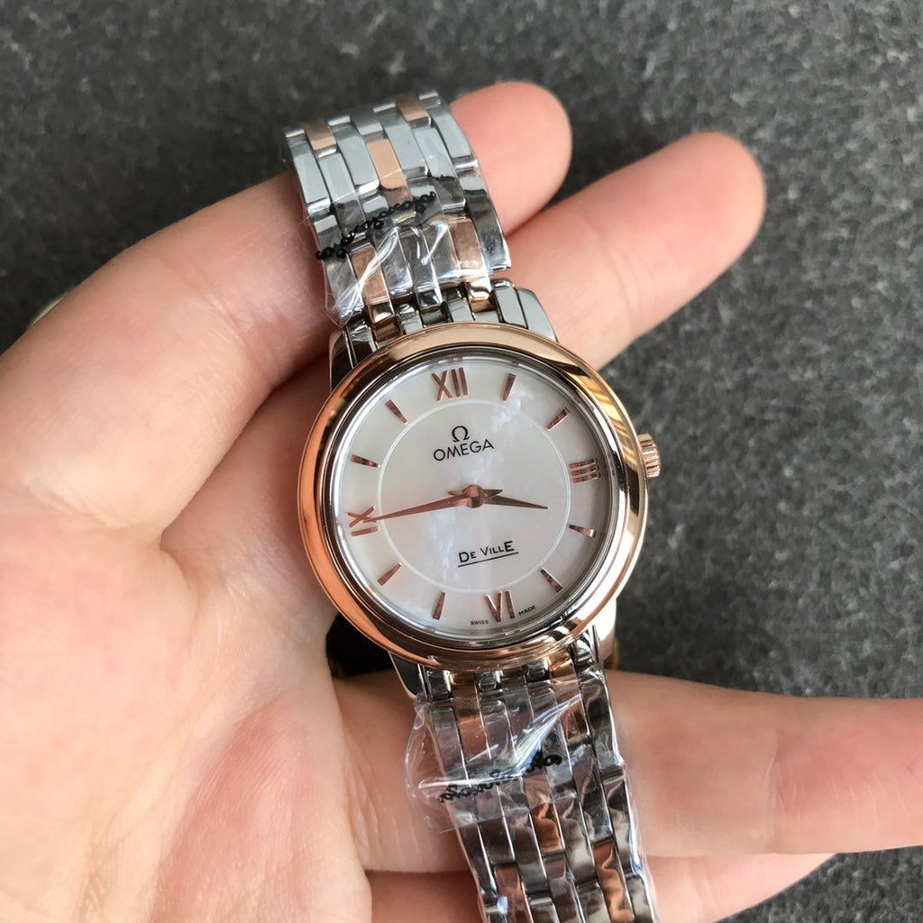 VARELLO CLASSIC PRESTIGE 27MM QUARTZ ROSE GOLD STEEL MOP DIAL