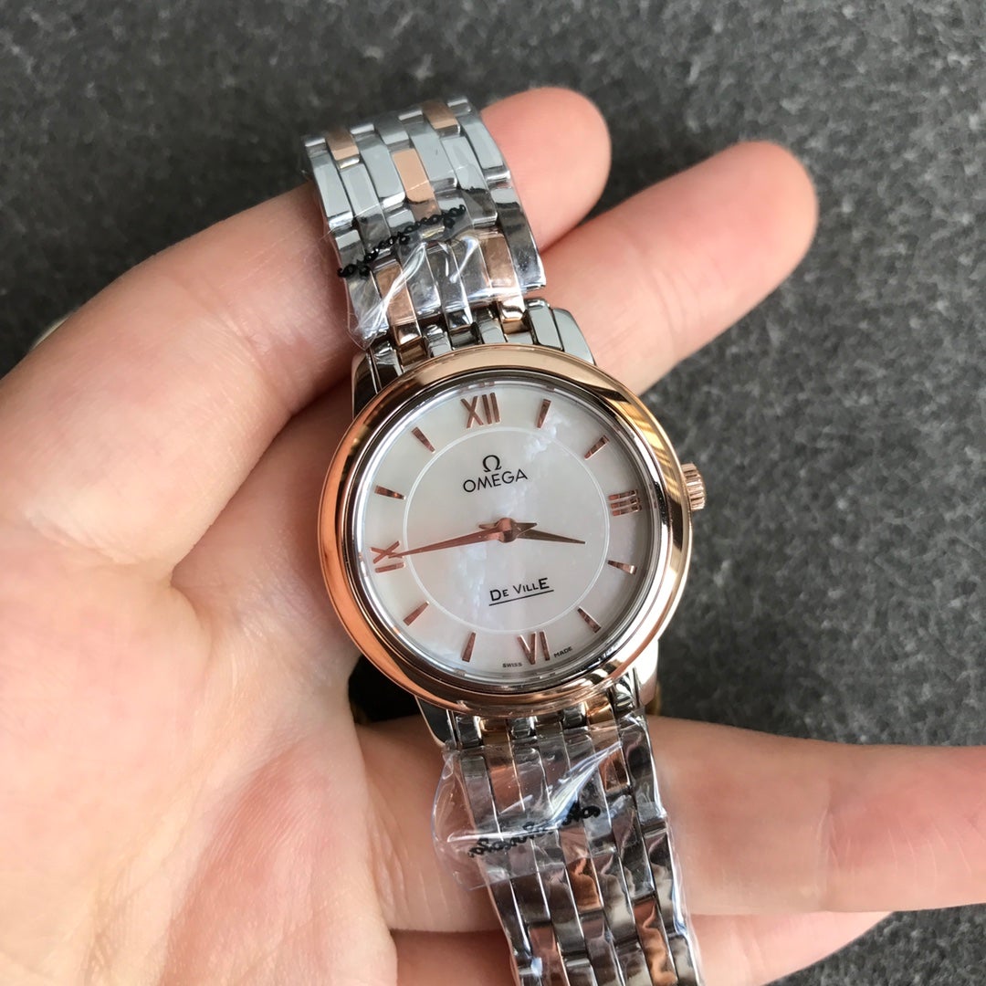 VARELLO CLASSIC PRESTIGE 27MM QUARTZ ROSE GOLD STEEL MOP DIAL