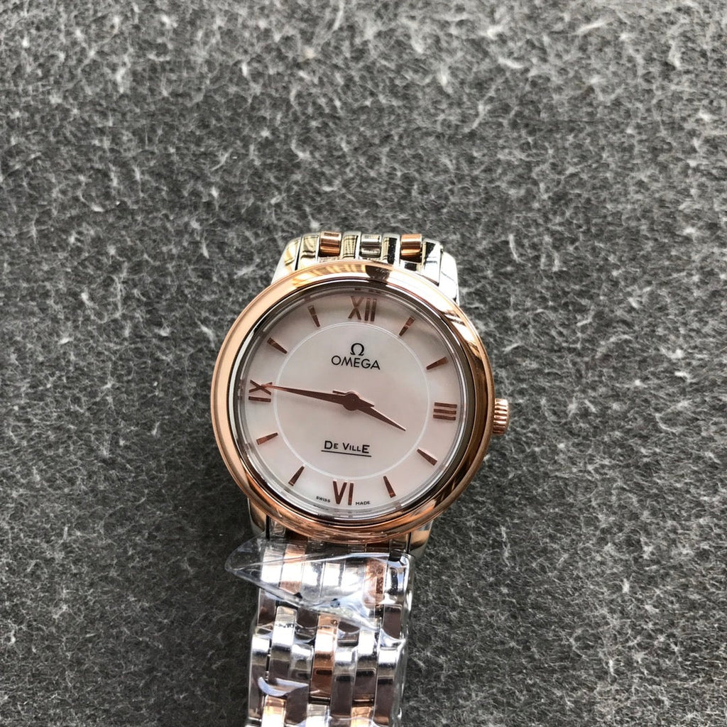 VARELLO CLASSIC PRESTIGE 27MM QUARTZ ROSE GOLD STEEL MOP DIAL