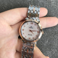 VARELLO CLASSIC PRESTIGE 27MM QUARTZ ROSE GOLD STEEL DIAMOND NUMERALS