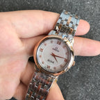 VARELLO CLASSIC PRESTIGE 27MM QUARTZ ROSE GOLD STEEL DIAMOND NUMERALS