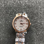 VARELLO CLASSIC PRESTIGE 27MM QUARTZ ROSE GOLD STEEL DIAMOND NUMERALS