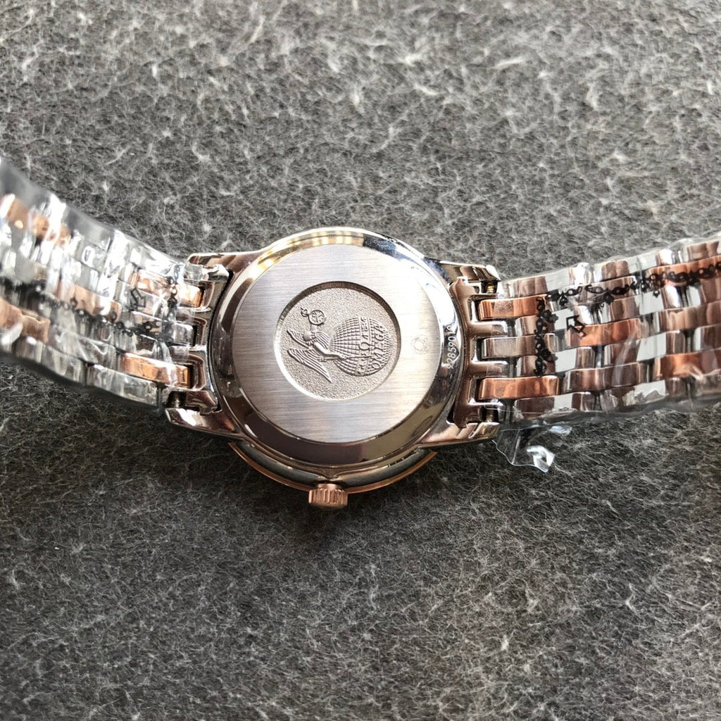 VARELLO CLASSIC PRESTIGE 27MM QUARTZ ROSE GOLD STEEL DIAMOND NUMERALS