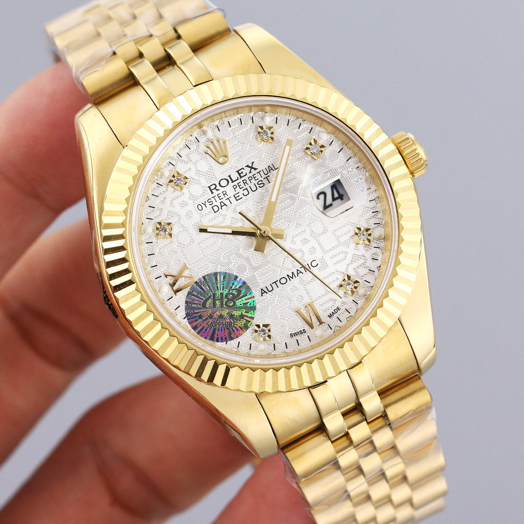 CLASSIC 41MM GOLD-TONE CASE FLUTED MOTIF DIAL WATCH