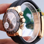 CLASSIC 40MM CERAMIC BEZEL ROSE GOLD-TONE CASE METEORITE DIAL CHRONOGRAPH WATCH