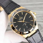 VARELLO CLASSIC 41MM GOLD CASE BLACK LEATHER