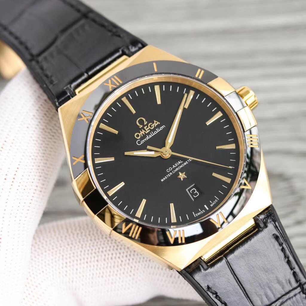 VARELLO CLASSIC 41MM GOLD CASE BLACK LEATHER