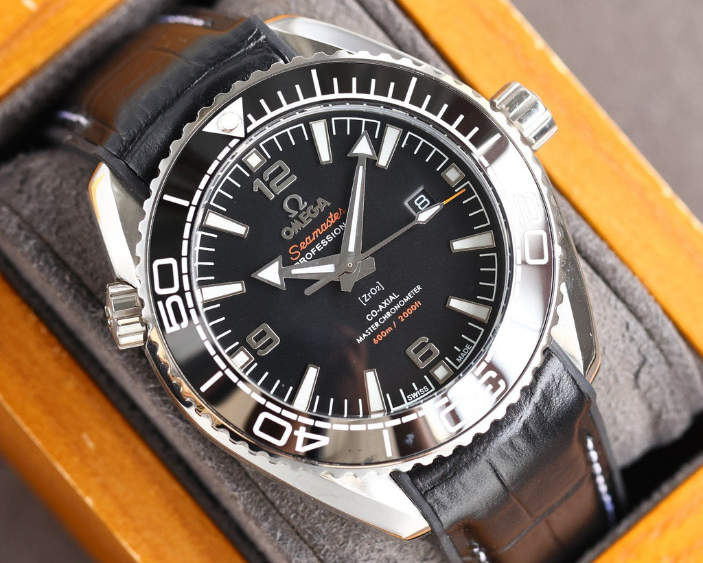 VARELLO CLASSIC PROFESSIONAL PLANET OCEAN 600M BLACK CERAMIC LEATHER