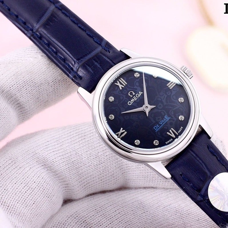 VARELLO CLASSIC PRESTIGE 28MM QUARTZ BLUE DIAL DIAMOND NUMERALS