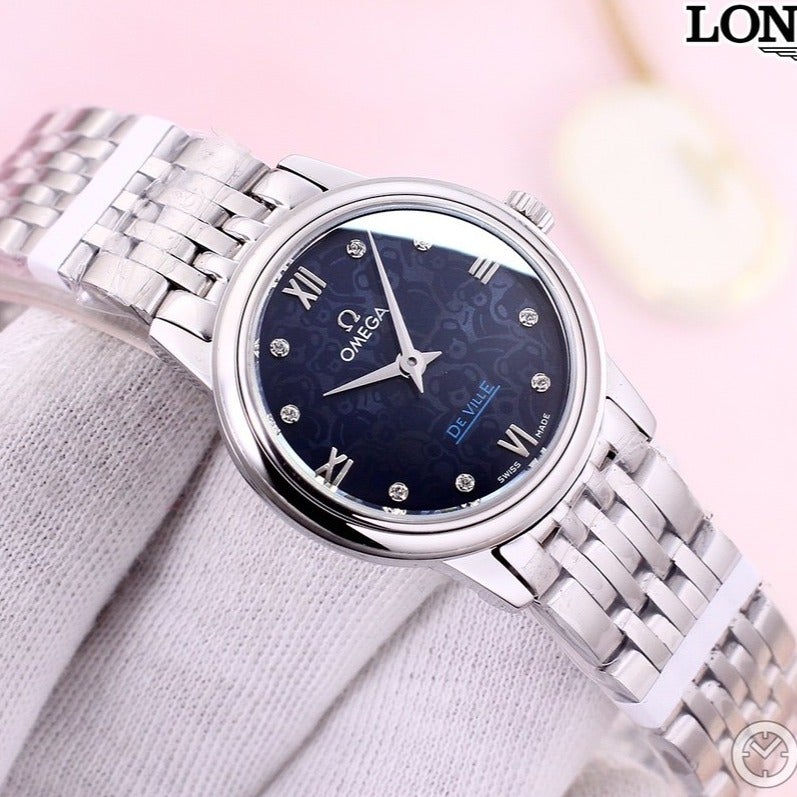 VARELLO CLASSIC PRESTIGE 28MM QUARTZ BLUE DIAL DIAMOND NUMERALS