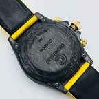 CLASSIC 40MM CUSTOM CARBON FIBER CREAM DIAL YELLOW TEXTILE STRAP WATCH