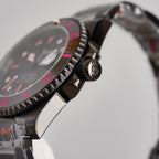 CLASSIC CUSTOM BLACK DIAL PINK NUMERAL WATCH