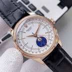 CLASSIC 39MM ROSE GOLD-TONE CASE WHITE DIAL MOONPHASE WATCH