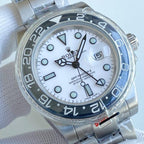 CLASSIC GMT CERAMIC BLACK BEZEL WHITE DIAL WATCH