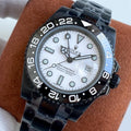 CLASSIC GMT ALL-BLACK BEZEL WHITE DIAL WATCH