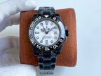 CLASSIC GMT ALL-BLACK BEZEL WHITE DIAL WATCH