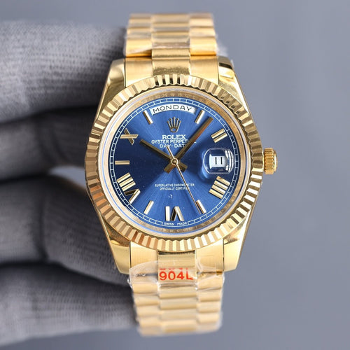 CLASSIC 40MM GOLD-TONE CASE DAY-DATE STEEL BRACELET WATCH