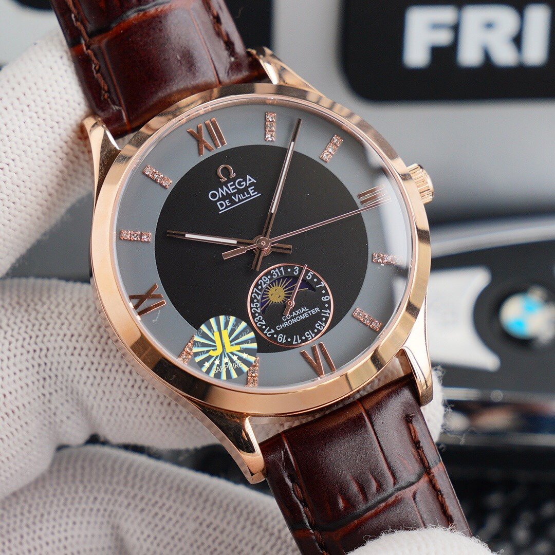 VARELLO CLASSIC CHRONOMETER 40MM MOONPHASE GREY BLACK DIAL