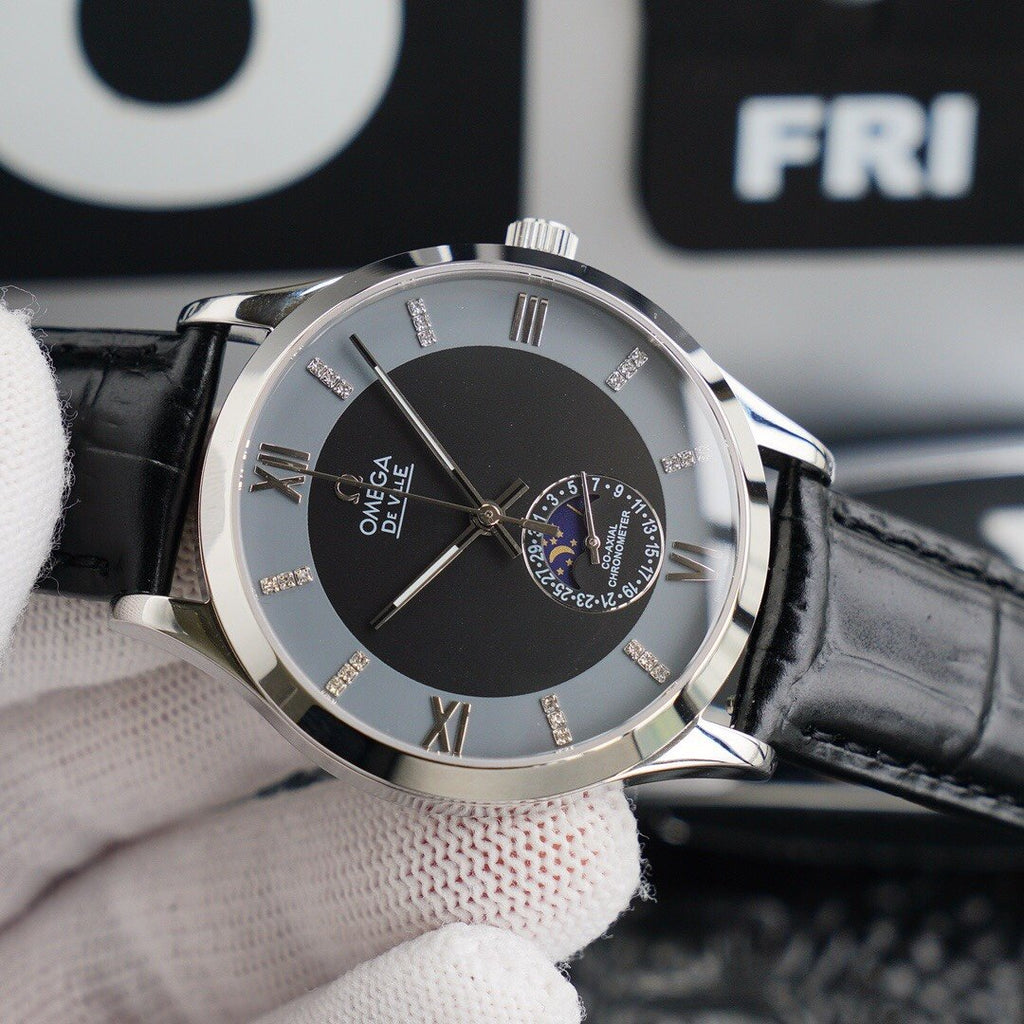 VARELLO CLASSIC CHRONOMETER 40MM MOONPHASE GREY BLACK DIAL
