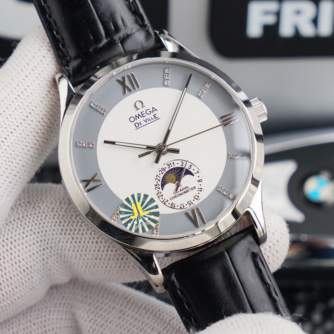 VARELLO CLASSIC CHRONOMETER 40MM MOONPHASE WHITE GREY DIAL