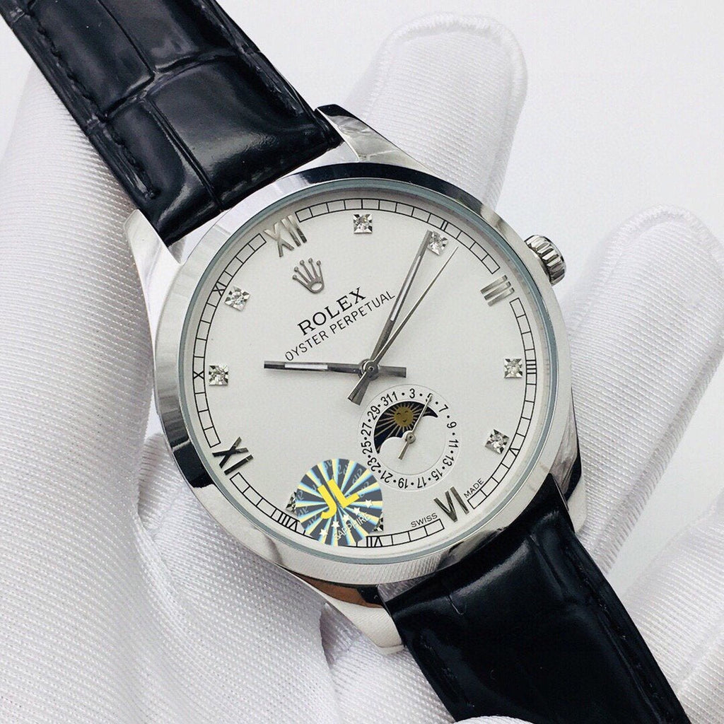 CLASSIC 41MM MOONPHASE STAINLESS STEEL WHITE DIAL WATCH